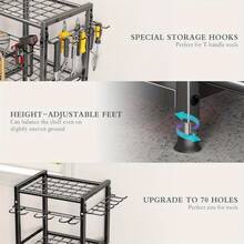 Supports de rangement pour outils de garage - Noir - Voir 7