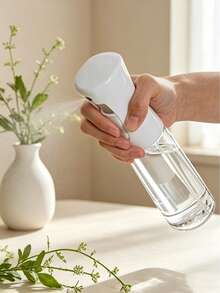 1pc Press-Type High Pressure Fine Mist Spray Bottle, Transparent Portable Refillable Spray Bottle, Home Disinfection Cleaning Sprayer, Gardening Plant Watering Spray Bottle - Transparent - View 10