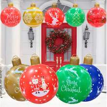 Extra Large Inflatable Christmas Ball Giant Red & Green Holiday Decoration Ball With Snowman, Reindeer, Gift Patterns PVC Material Outdoor/Indoor Party Decoration Ideal Choice For Event Planning - Multiple Styles - View 3