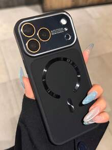 1PC AG Camera Protection Matte Magnetic Matte Phone Case Compatible With IPhone 18 17 16 15 14 13 Pro Max Plus Air Wireless Charge Skin Feel - Black - View 2