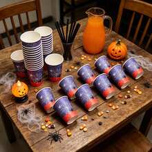 10/20/40pcs Red And Blue Spiderweb Party Cups, Suitable For Both Hot And Cold Drinks, Large 9-Ounce Capacity, Ideal For Birthday Parties, Spider-Themed Parties And Halloween Events - Red and Blue Spider Web - View 8