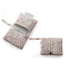 Floral Pattern Mommy & Daddy Universal Diaper Bag, Diaper Clutch, Waffle Weave Wet Wipe Storage Bag, Portable Diaper Organizer, Suitable For Boys & Girls, Baby Essentials - Multicolor - View 13