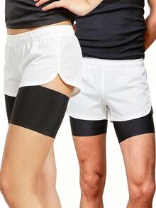 2pcs/Set - Thigh Compression Sleeves & Straps | Suitable For Running & Sports | Thigh Sleeves | Unisex Elastic Thigh Compression Support, Non-Slip Grip - Multicolor - View 3