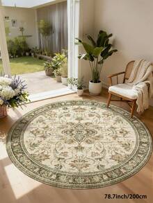 1pc Bohemian Style Round Living Room Rug, Suitable For Kitchen, Dining Room, Bedroom, Room Holiday Decor, Indoor/Outdoor, Office, Lobby, Non-Slip Doormat, Bathroom Rug, Hallway, Study Gaming Area Rug - Multicolor - View 13