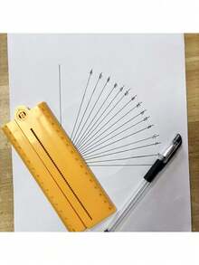 Multifunctional Ruler Can Replace Straight Ruler, Angle Ruler, Compass For Drawing Arcs, Parallel Lines, Measuring Thickness And Font Size - Multicolor - View 7