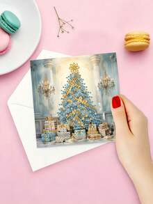 1/6pcs DIY Diamond Painting Set, Unique Design, Suitable For Christmas And New Year Greeting Cards, Round Diamonds, Paper Craft Handmade Set, Perfect For Holiday Parties And Gifts - Sets - View 6