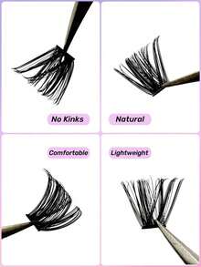 Thick Voluminous Natural Soft 30D-100D Individual Lash Extensions 8-16mm Mixed 0.07mm D Ultra Lightweight 10 Rows 200 Clusters Single Cluster 3D Effect Long Lasting DIY Handmade False Eyelashes - D - View 9