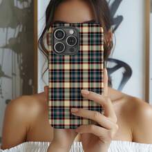Gingham Checkered Phone Case Fall Plaid Phone Case Tartan Fabric Print Cover Compatible With IPhone 17 16 15 14 Pro Max Plus 13 12 11 - Multicolor - View 2
