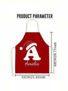 1pc Personalized Christmas Chef Apron, Customized Name And Text Holiday Cooking Apron, Christmas Baking Gift For Bakers, Chefs And Cooking Enthusiasts, Holiday Kitchen Accessory, Suitable For Home Cooking And Holiday Parties - Multicolor - View 14