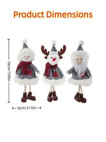 1pc Christmas Tree Hanging Ornament, Knitted Fabric Christmas Pendant, Snowman Reindeer Santa Claus Design, Holiday Home Wall And Christmas Tree Decoration, Winter Party Decor - A - View 9