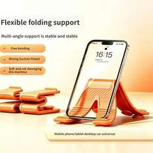 New Multi-Function X-Shaped Suction Cup Flexible Silicone Phone Stand, Portable Foldable Slouchy Stand, Creative Video Viewing Stand, Suitable For Tablets And Phones - Multicolor - View 2