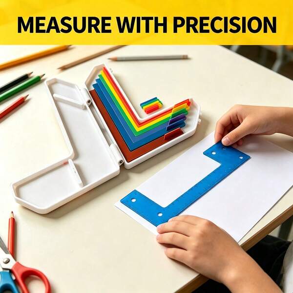 7Pcs PaperCrafting Alignment Guides,Picture FrameMat Board SpacerTool Set Multicolor L‑ShapeMatting Layer PositioningGuides For Quick Precise Alignment,DIY Artwork PhotoFramingMeasuringKit ForCrafters, Hobbyists,Home Art Decoration