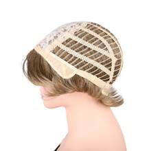 10 Inch Blonde Women's Short Straight Layered Wig, Natural Style Synthetic Hair Wig - Gold - View 10