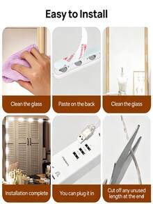 9.58 Inch Makeup Mirror LED Light Strip, USB 5V Dimmable 3-Color LED Vanity Light For Dressing Table And Bathroom - Bulb Style - View 8