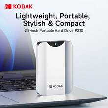 Hard Drive Portabel Kodak P230 (1TB), Micro-B ke USB-A, Dapat Digunakan Kapan Saja / Di Mana Saja. Antarmuka Kecepatan Tinggi (5 Gbps), Pencadangan Media Sekali Klik, dan Kompatibilitas dengan Router, Laptop, TV, dan PS4. - View 7