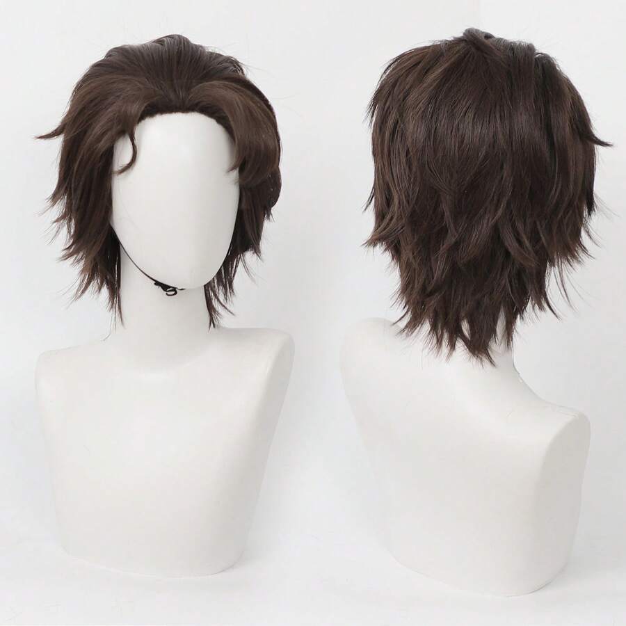 Yewell Dark Brown Wig Cosplay Wig Role-Playing Headgear Daily Series Japanese Cosplay Headgear Series Multi-Style Interpretation Of Cartoon Anime Suitable For Private Parties Daily Role-Playing Halloween - Chocolate Brown - View 1