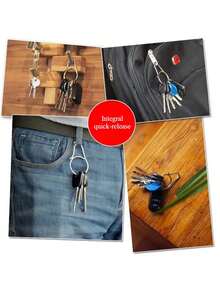 Titanium Alloy Quick Release Key Ring Clip, Integrated Detachable Car Keychain Holder, Anti Loss Belt Loop Key Organizer Accessories Gift Men, Quick Release Carabiner Key Ring Holder, Compact Pocket Tool, Daily Carry Accessory For Men - Multicolor - View 5