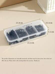 1pc 4-Compartment Transparent Storage Box, Suitable For Jewelry, Hair Accessories And Hair Clips, Practical Dust-Proof Desktop Organizer - Multicolor - View 2