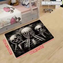 1pc Three Skulls Floor Mat Durable For EntrywayBathroom Kitchen Garage And Hallway Use - F - View 2