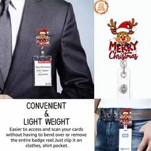 1pc Christmas Reindeer Badge Reel Retractable ID Badge Holder, Suitable For Hospital, School, Christmas Party Gift - Multi-color - View 5