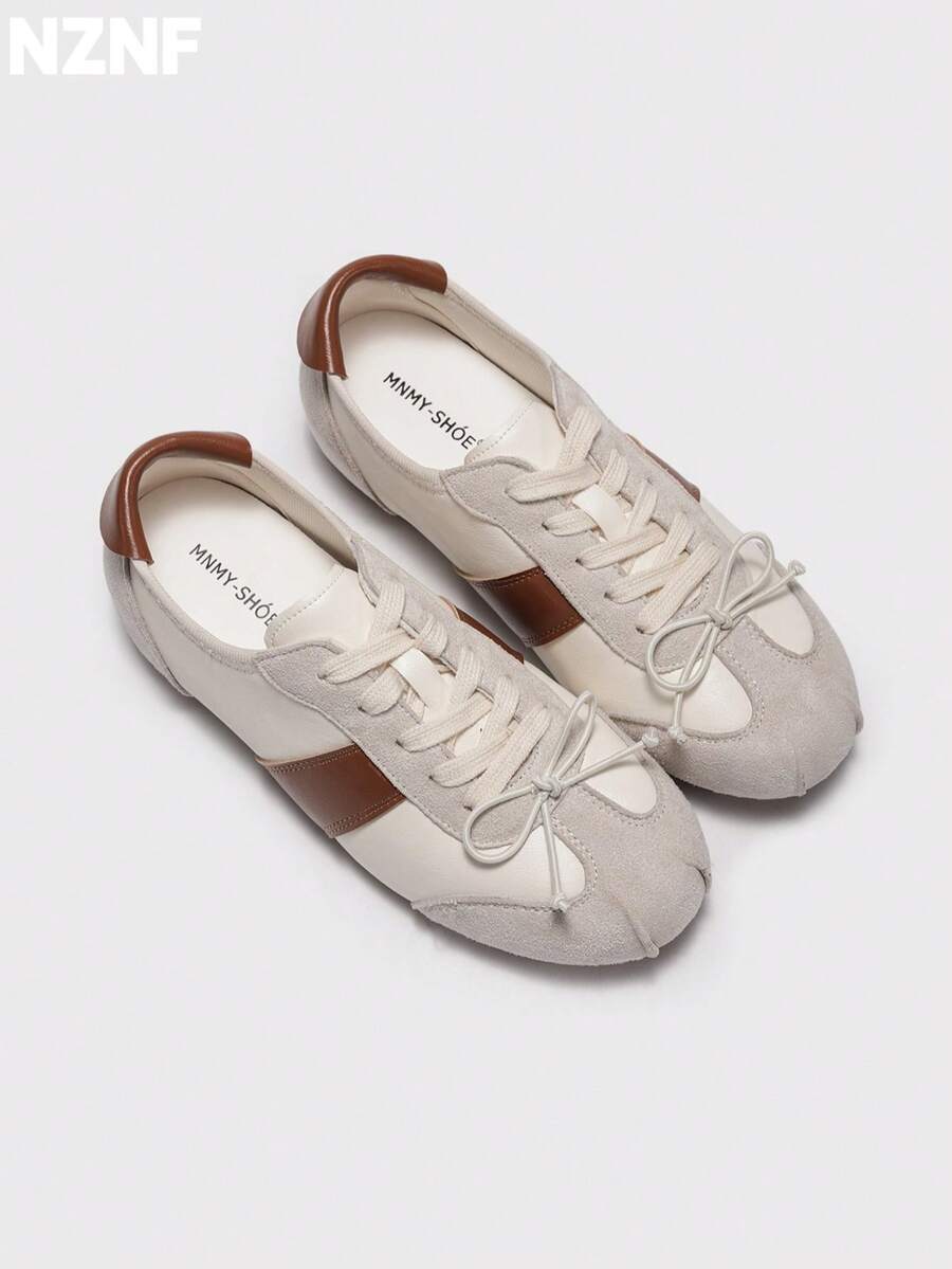 NZNF Premium Flat German Training Shoes For Women New Autumn Versatile Sports Shoes To Match Skirts - Beige - View 1
