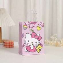 DOBBLE Sweet Pink Striped Dessert‑Themed Paper Gift Bags, Portable Handheld Treat Bags For Celebration Party Favor Giveaways - Multi-color - View 6