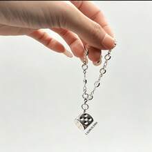 Dice Steering Wheel Car Hanging Ornament, Silver Clear Rhinestone Chain, Cool Retro‑Style Auto Interior Hanging Charm, Decorative Car Gift For Women - Ornaments - View 2