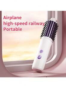 Cordless Hair Curler And Straightener Brush | Rechargeable 2-In-1 Styling Tool With, Temperature Settings, USB Charging, Portable Mini Heated Brush, Perfect For Travel And Home Use Battery Capacity 2600mAh - Multicolor - View 6