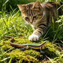 Durable Plastic Simulation Lizard Cat Toy, Battery‑Free Interactive Chew Toy For Cats, Indoor Play Training Supplies - Multiple Styles - View 1