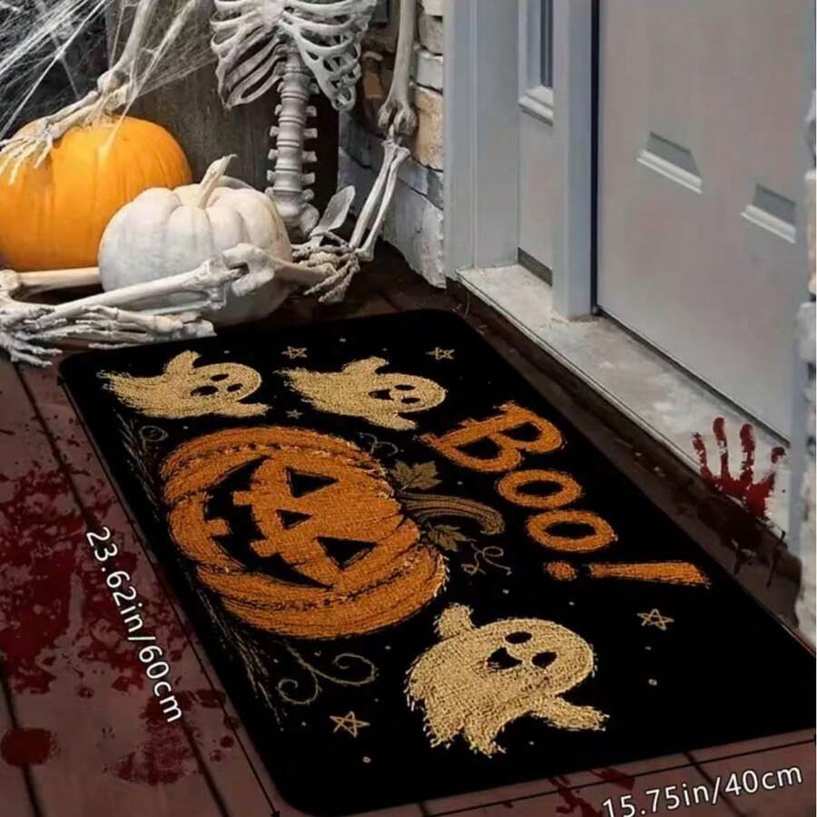 2D Flat, 1pc 2D Flat Halloween Bathroom Mat MicrofiberNon-Slip Mat, Wicked Witch Pattern, Imitation CashmereMaterial, Machine Washable, Halloween Decoration,Suitable For Kitchen, Bathroom, Shower, Can Be Given Asa Gift, 2D Flat - 5 - View 1