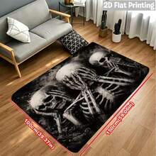 1pc Three Skulls Floor Mat Durable For EntrywayBathroom Kitchen Garage And Hallway Use - F - View 1