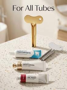 1pc Reusable Metal Toothpaste Squeezer Roller Tool With Easy-Press Handle, Suitable For Bathroom, Kitchen, Travel, Cosmetics, Skincare And Daily Home Products Cream And Lotion Tube Extraction - Multiple Styles - View 8