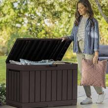 Outdoor Storage Box, Cabinet, And Shelf - 190L + Brown - View 7