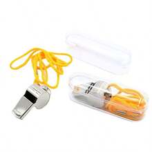Lanyard Metal Whistle, Referee Whistle, Emergency Rescue Whistle, Outdoor Sports Competition Stainless Steel Large Size Whistle - A - View 7