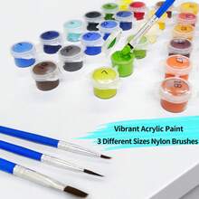 成人數字油畫套裝 16x20 吋無框畫布，簡易丙烯繪畫組附畫筆與顏料，適合居家裝飾，生日、父親節、母親節、聖誕節禮物 - 金色 - 查看 12