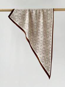 1PcOld Money Style Geometric Chain Print Satin Triangle Scarf, Multi‑Purpose Decor Waist Wrap Head Neck Band, Versatile Women Fashion Accessory - Multicolor - View 6