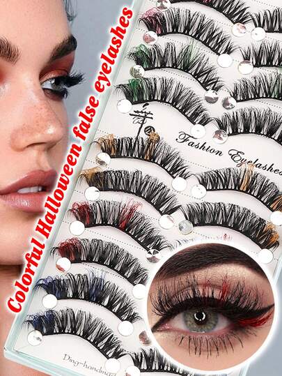 3/5 Pairs Cat Eye False Eyelashes, Fluffy Lightweight Dramatic Long Tail Strip Lashes, Reusable, Suitable For Party, Stage, Daily Eye Makeup