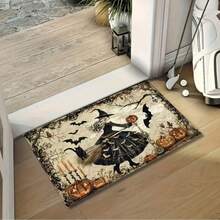 2D Flat, 1pc 2D Flat Halloween Bathroom Mat MicrofiberNon-Slip Mat, Wicked Witch Pattern, Imitation CashmereMaterial, Machine Washable, Halloween Decoration,Suitable For Kitchen, Bathroom, Shower, Can Be Given Asa Gift, 2D Flat - 1 - View 3