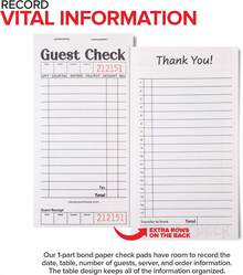 Black+White Guest Check Books For Servers (5 Pack) Server Note Pads, Waiter Checkbook, Food Receipt Book, Restaurant Order Pad, Paper Checks - ColorA - View 3