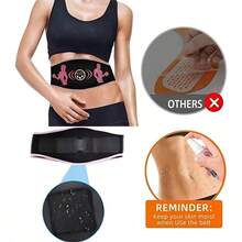 AXH USB Rechargeable Abs Stimulator Belt - Muscle Toning Trainer, Unisex Abdominal Muscle Exerciser, Abdominal Massage Device - Black - Black - View 5