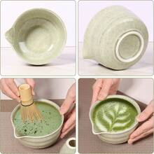 Matcha Green Ceramic Matcha Bowl Set, 500 ML Capacity, Includes A Chasen Holder, Perfect For Beginners, Home Matcha Preparation, And Use On A Tea Ceremony Table, 14.5 * 7.5 Cm - Green - View 4