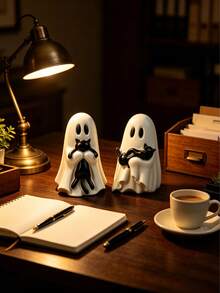 1pc Cute Halloween Ghost-Shaped Black Cat Figurine, Resin Material, Suitable For Multi-Layer Tray Decoration, Beautiful Shelf Display Or Desktop Decor; Also An Ideal Gift For Cat Lovers, Desktop Accessory, Desktop Ornament, Halloween - Multiple Styles - View 5