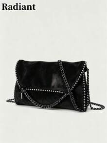 Women's Fashion New Solid Color Rivet Mini Shoulder Crossbody Bag Niche Design Wallet - Black - View 2