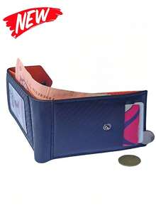 HOVI'S Men's Wallet & Card Holder 2 In 1 - Multi-Functional Organizer With Display Pocket, NEW Carbon Fiber Style - Orange - View 5