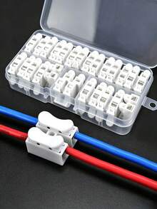 Wire Connector, 100Pcs Multi‑Spec Optional Quick Terminal Connector, Push‑Type 2‑Pin Flame‑Retardant LED Light Connector, CH‑2 Two‑Position Press‑Type Wire Clip, Self‑Locking Quick Wiring Terminal For Lamp Connection - Multicolor - View 6