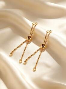 1/2pcs 304 Stainless Steel Adjustable Chain End Connector, DIY Silicone Pull Chain, Brass Positioning Flat Bead Spacer Jewelry Accessory - Pull-out Adjuster - View 13