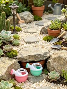 1/2/3pcs Mini Plastic Watering Can, Ergonomic Handle, Suitable For Indoor And Outdoor Plants, Gardening Plant Care, Bathtub Swimming Pool Beach - Multicolor - View 5