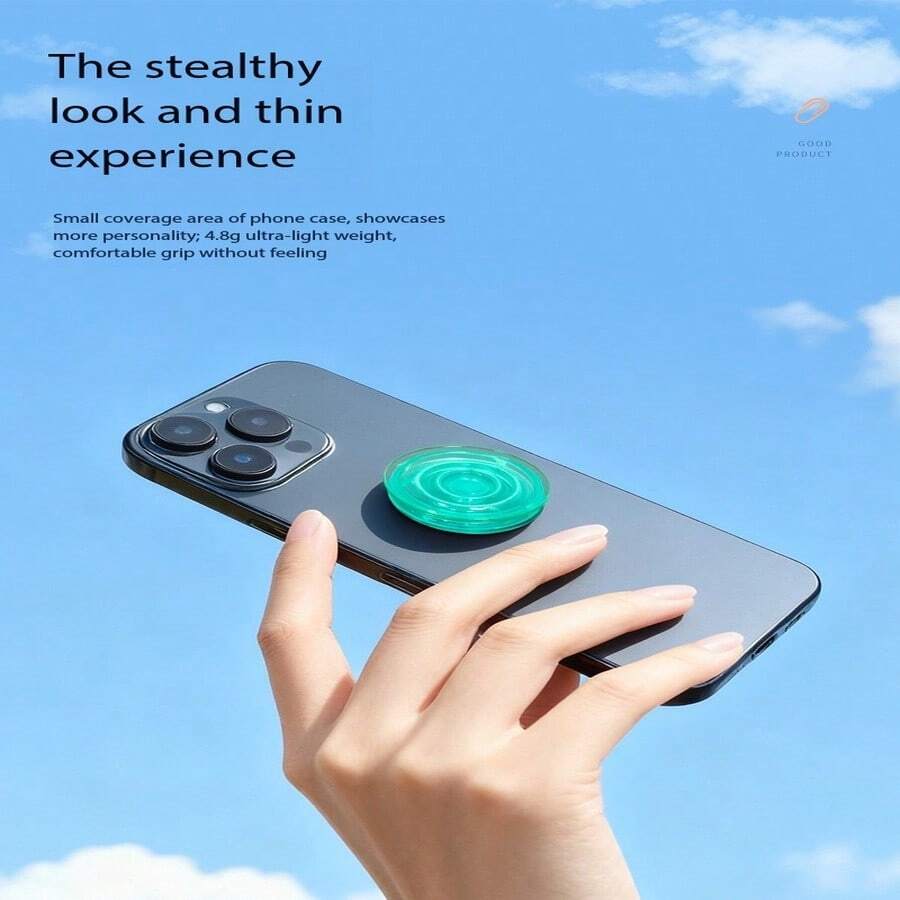 Translucent Phone Grip With Expandable Bracket, Clear Airbag Stand Material, Ultra-Transparent Telescopic Slouchy DIY Painted Drip Glue Phone Holder