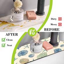 1 buah Alas Penyerap Keran Wastafel, Alas Drainase, Cocok untuk Wastafel Dapur, Kamar Mandi, Meja Dapur, Alas Drainase, Bahan Tanah Diatom, Dapat Dipotong, Alas Cepat Kering - MultiWarna - View 8
