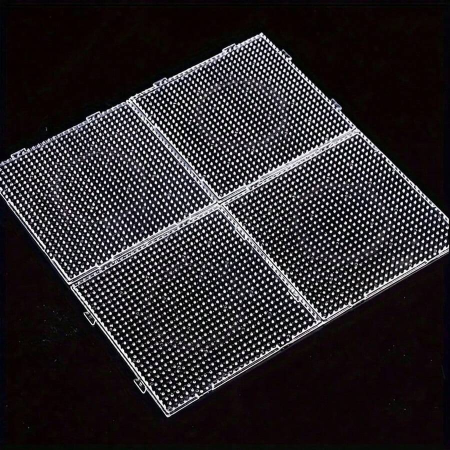 4pcs 2.6mm Transparent Small Square Fuse Bead Board, Perler Bead Pegboards, Clear Plastic Beads Boards, High Temperature Resistant DIY Fuse Bead Puzzle Board, Puzzle Accessories,Fuse - 2.6mm - View 1